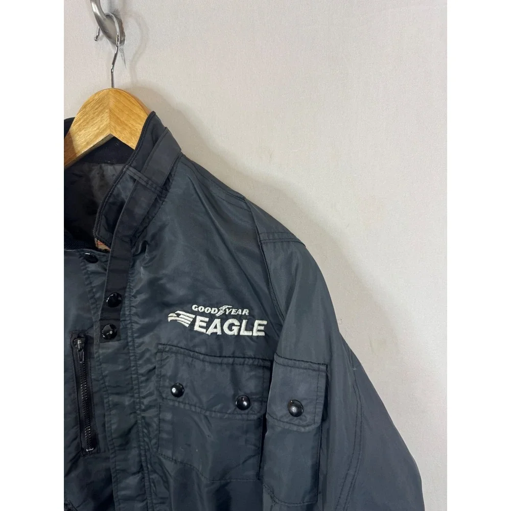 Vintage Goodyear Eagle Racing Jacket Avon Sportswear Black Nylon Bomber Mens M